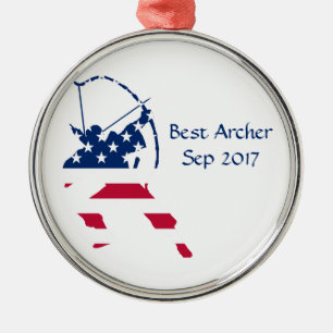 US Archery American Flag Ornament Aus Metall