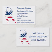 US Archery American Flag Visitenkarte (Vorne/Hinten)