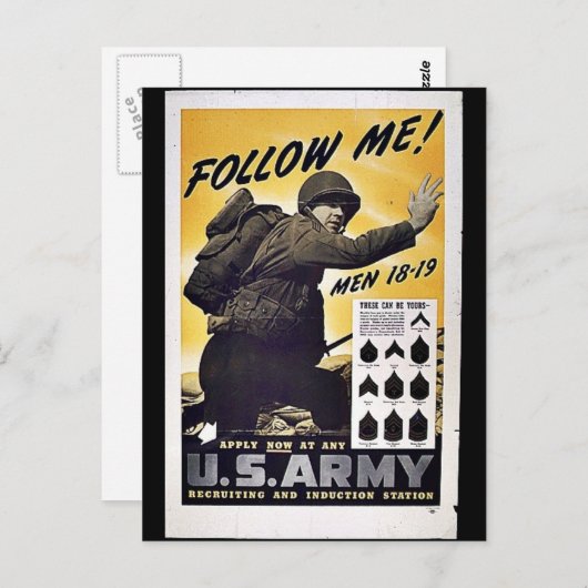 US-Armee Postkarte (Vorne/Hinten)