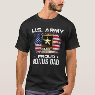 US Army Proud Bonus Vater mit amerikanischem Flag T-Shirt