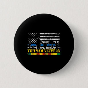 US Army Vietnam Veteran American Flag Soldier Vie Button