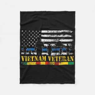 US Army Vietnam Veteran American Flag Soldier Vie Fleecedecke