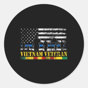 US Army Vietnam Veteran American Flag Soldier Vie Runder Aufkleber