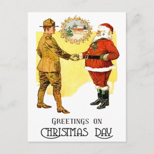 US Army WWI Weihnachts-Postkarte Feiertagspostkarte (Vorderseite)
