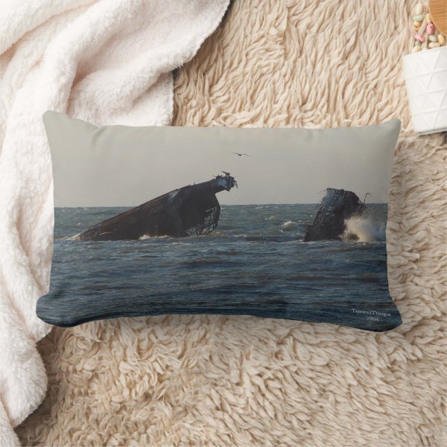 US Atlantus Concrete Shipwreck, NJ Pillow Lendenkissen (Decke)