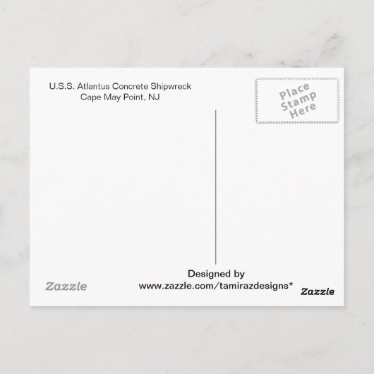 US Atlantus Ship, New Jersey Postcard Postkarte (Rückseite)