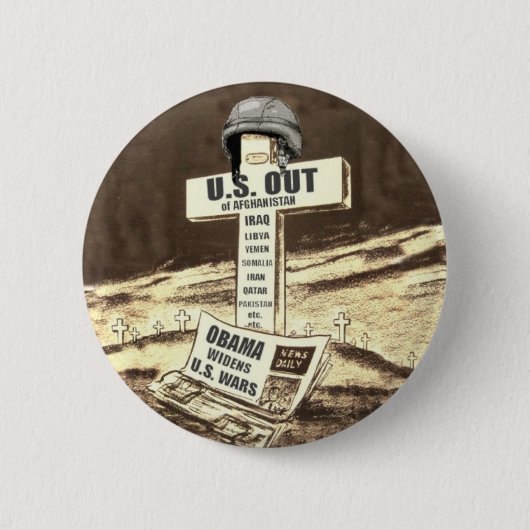 US aus KRIEG heraus Button (Vorderseite)