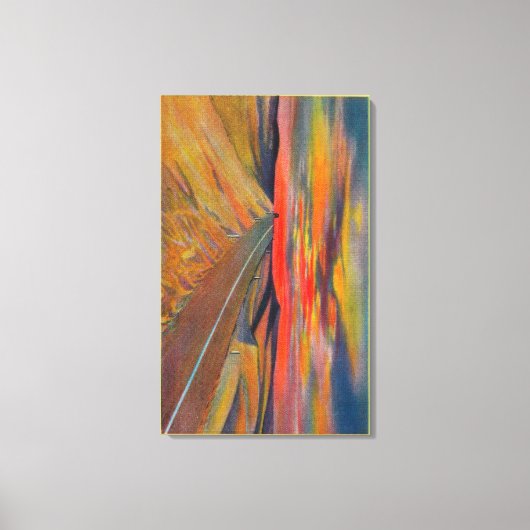 US-Autobahn 80 über die amerikanische SaharaStaat Leinwanddruck (Vorderseite)