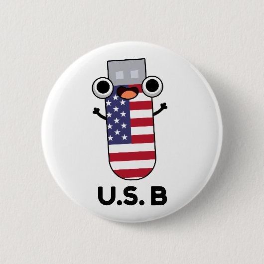 US B Funny United Staaten Pub Button (Vorderseite)