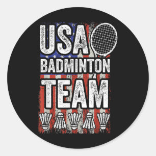 US-Badminton-Team Amerikanische Flagge Lustiges Ba Runder Aufkleber