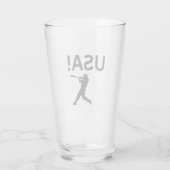 US-Baseballspieler mit Punkt als Kugel Glas (Rückseite)