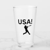 US-Baseballspieler mit Punkt als Kugel Glas (Vorderseite)