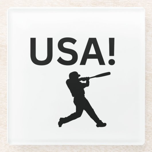 US-Baseballspieler mit Punkt als Kugel Glasuntersetzer (Vorderseite)