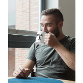 US-Baseballspieler mit Punkt als Kugel Kaffeetasse