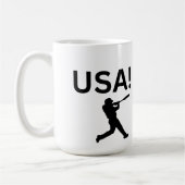 US-Baseballspieler mit Punkt als Kugel Kaffeetasse (Links)