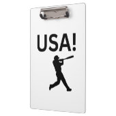 US-Baseballspieler mit Punkt als Kugel Klemmbrett (Links)
