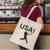 US-Baseballspieler mit Punkt als Kugel Tragetasche