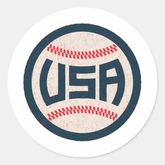 US-Baseballteam Runder Aufkleber (Vorderseite)