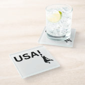 US Basketballspieler Glasuntersetzer (Schrägansicht)