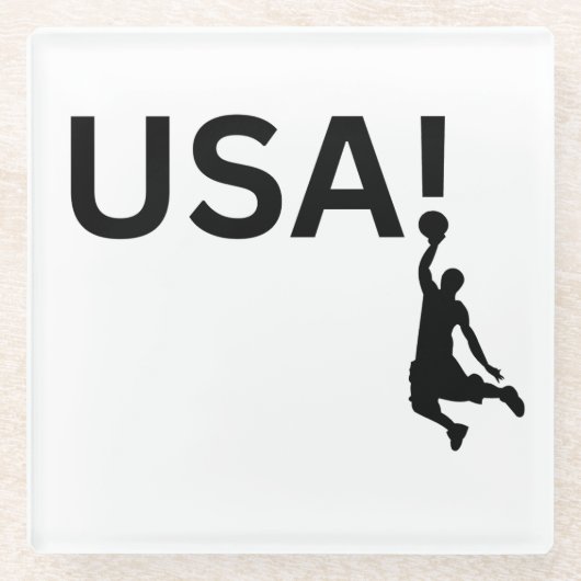US Basketballspieler Glasuntersetzer (Vorderseite)