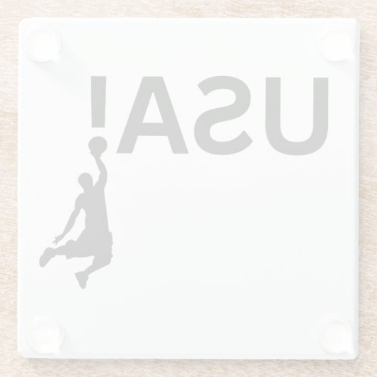 US Basketballspieler Glasuntersetzer (Rückseite)
