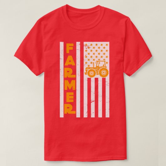 US-Bauer für Flaggen T-Shirt (Design vorne)