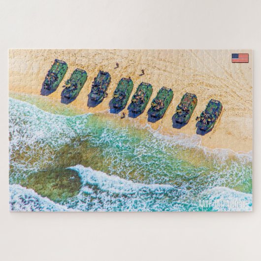 US BEACH ASSAULT - AAV (20 x 30 Zoll) Puzzle (Horizontal)