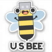 US Bee Funny USB Technical Pub Aufkleber (Vorderseite)