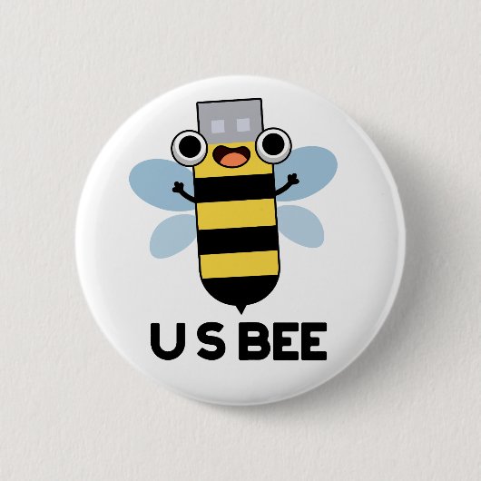 US Bee Funny USB Technical Pub Button (Vorderseite)