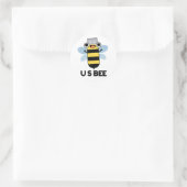 US Bee Funny USB Technical Pub Runder Aufkleber (Tasche)