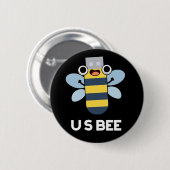 US Bees Funny USB Technical Pun Dark BG Button (Vorne & Hinten)