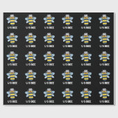 US Bees Funny USB Technical Pun Dark BG Geschenkpapier (Flach)
