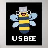 US Bees Funny USB Technical Pun Dark BG Poster (Vorne)