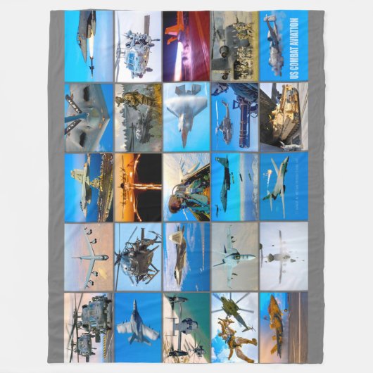 US-BEKÄMPFUNG DER LUFTFAHRT "MONTAGE" FLEECEDECKE (Vorderseite)