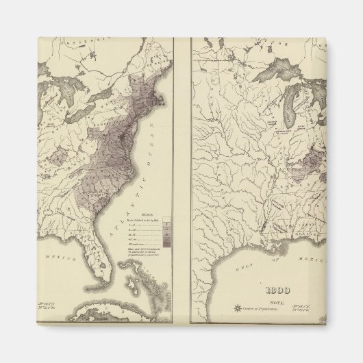 US-Bevölkerung 1790-1820 Magnet (Vorne)