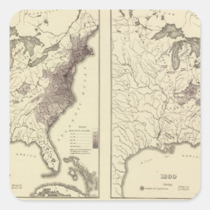 US-Bevölkerung 1790-1820 Quadratischer Aufkleber