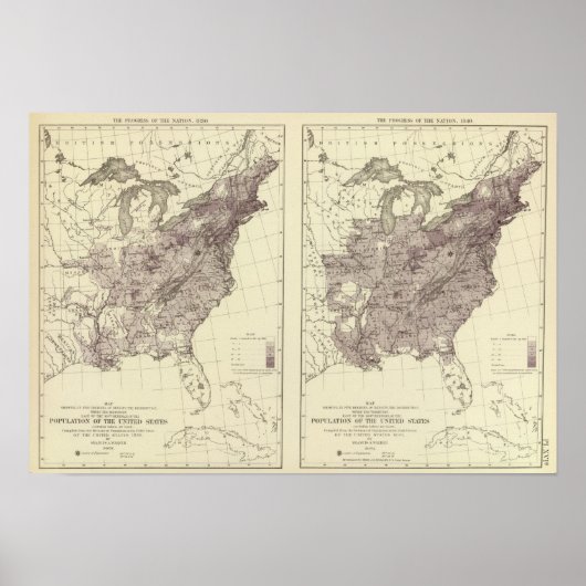 US-Bevölkerung 1830-1840 Poster (Vorne)