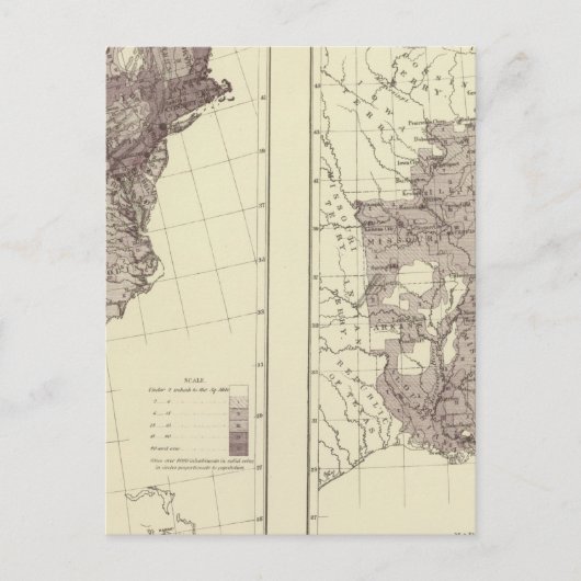 US-Bevölkerung 1830-1840 Postkarte (Vorderseite)