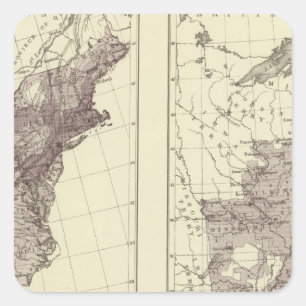 US-Bevölkerung 1830-1840 Quadratischer Aufkleber