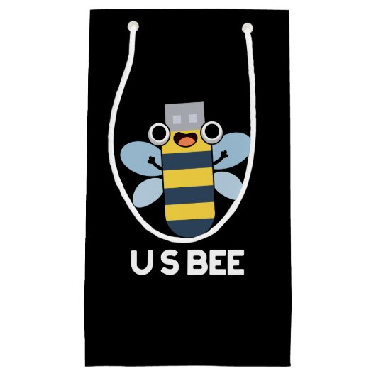 US-Biene lustige USB technische Wortspiel dunkler Kleine Geschenktüte (Vorderseite)
