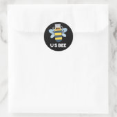 US-Biene lustige USB technische Wortspiel dunkler Runder Aufkleber (Tasche)