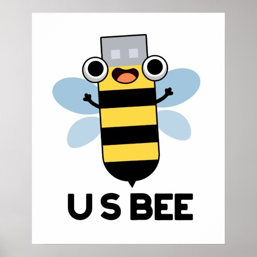 US-Biene lustiger USB technischer Wortwitz Poster (Vorne)