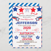US BIRTHDAY BOY ELECTION BIRTHDAY INVITATION EINLADUNG (Vorne/Hinten)