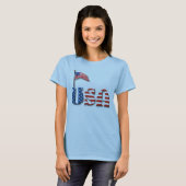 US-Briefe und amerikanische Flagge T-Shirt (Vorne ganz)