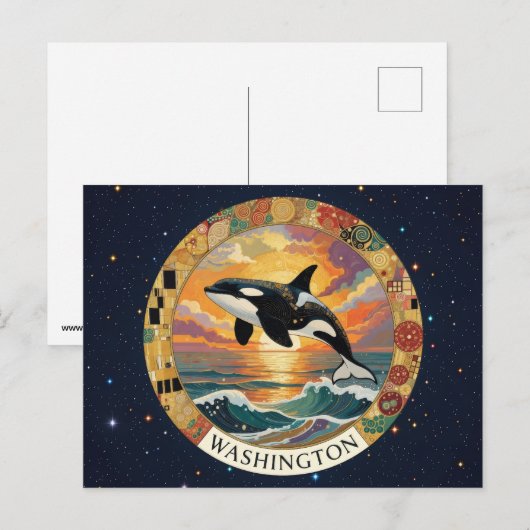 US-Bundesstaat Washington Symbolik Postkarte (Vorne/Hinten)