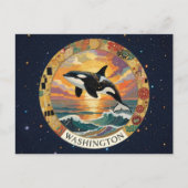 US-Bundesstaat Washington Symbolik Postkarte (Vorderseite)