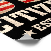 US-Bürger Est 2025 Flag Neue Staatsbürgerschaft US Poster (Ecke)