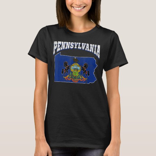 US-Bürger Stolz Amerika - Flaggenstaatkarte T-Shirt (Vorderseite)