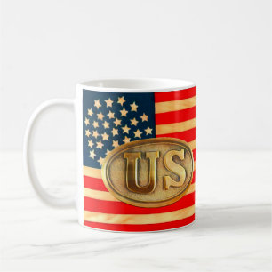 US-Bürgerkrieg Unions-"Föderal"-Gürtelschnalle Kaffeetasse