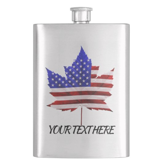 US Canada Flask Custom USA Canada Flag Drink Flasc Flachmann (Vorderseite)